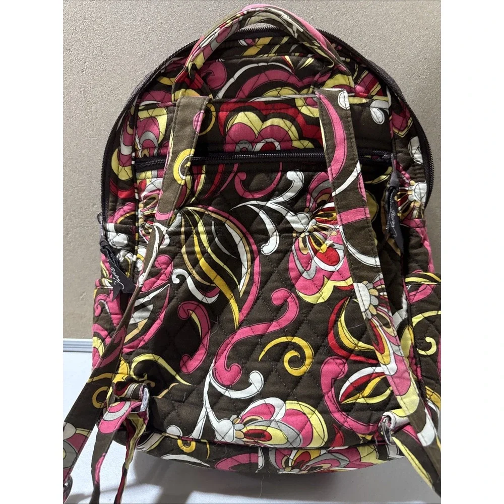 Vera Bradley Medallion Paisley Campus Quilted Backpack School Bag Book Bag